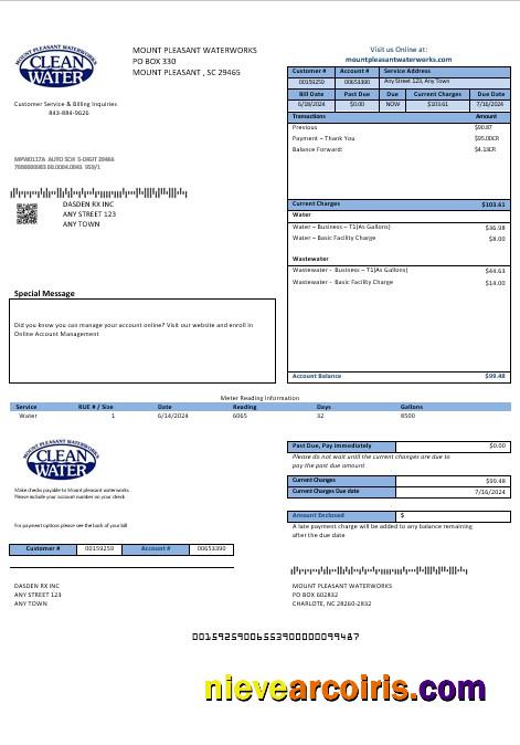 USA Clean Water business utility bill